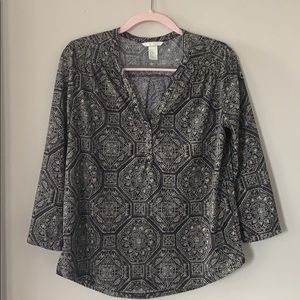 H&M 3/4 Length Sleeve, Paisley Blouse